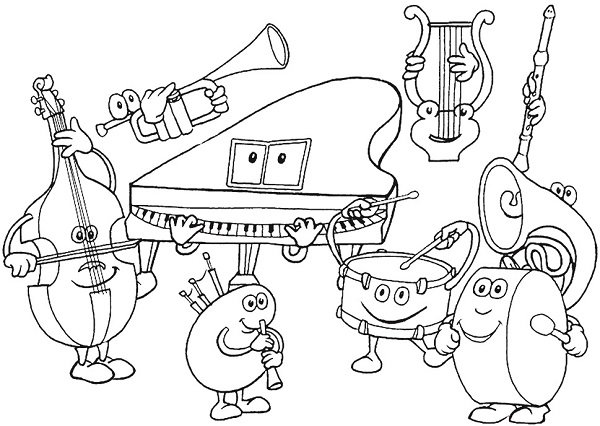 Розмальовка для дошкільників «Музичне рандеву»