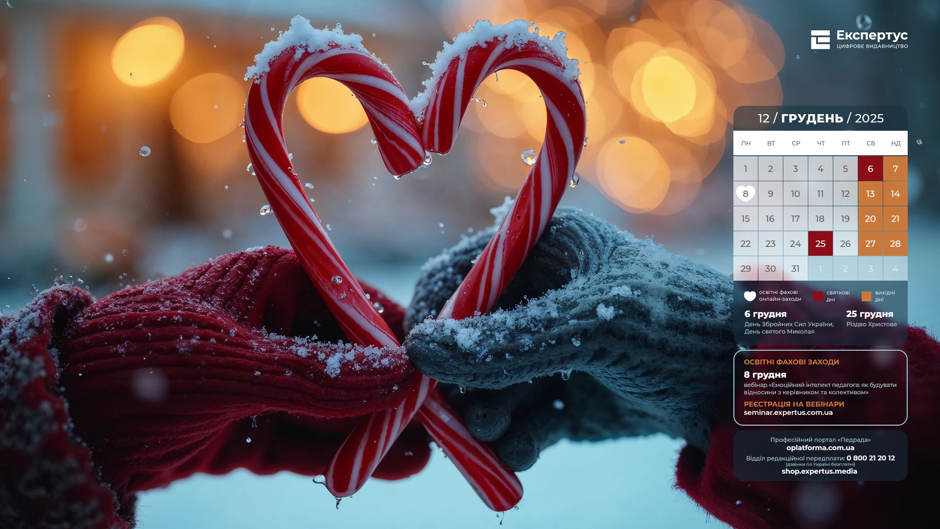 шпалери на робочий стіл грудень