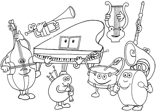 Розмальовка для дошкільників «Музичне рандеву»
