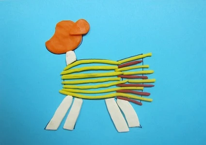 Пластилінографія в ДНЗ - Солом’яний бичок