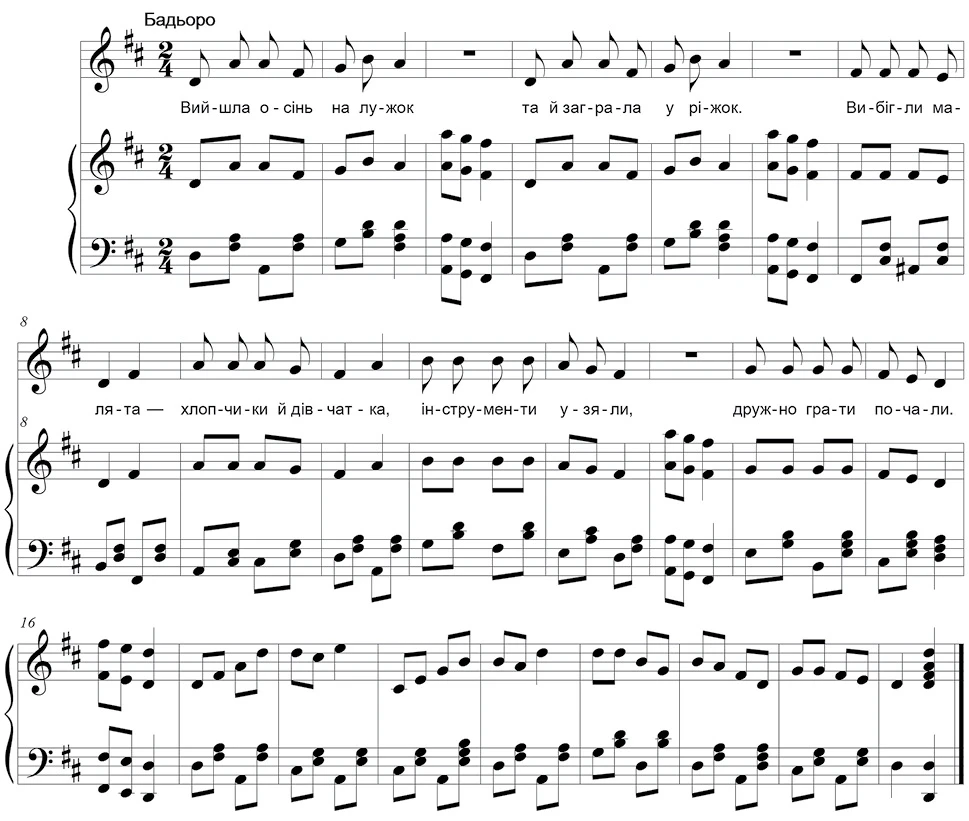 Пісні про осінь для дітей