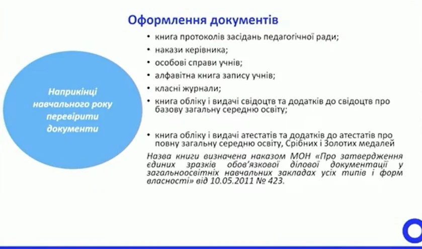 Завершення навчального року: документи