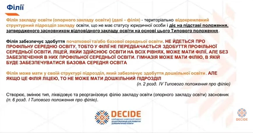 Трансформація мережі шкіл