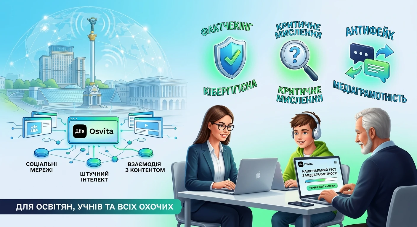 На Дія.Освіта стартує Національний тест із медіаграмотності: як перевірити свої навички