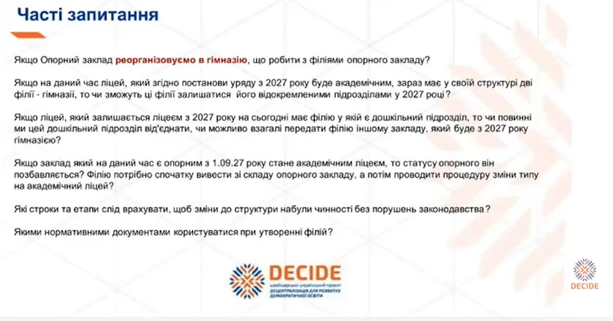 Формування структури ЗЗСО