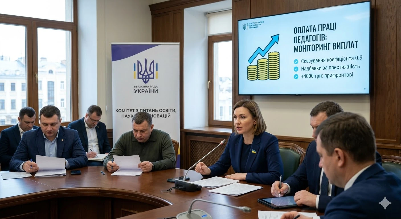 Зарплати педагогів 2026: Комітет перевіряє, чому громади економлять на надбавках за престижність