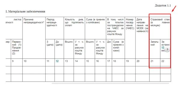 Нові колонки у формі заяви-розрахунку Нові колонки у формі заяви-розрахунку
